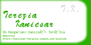 terezia kanicsar business card